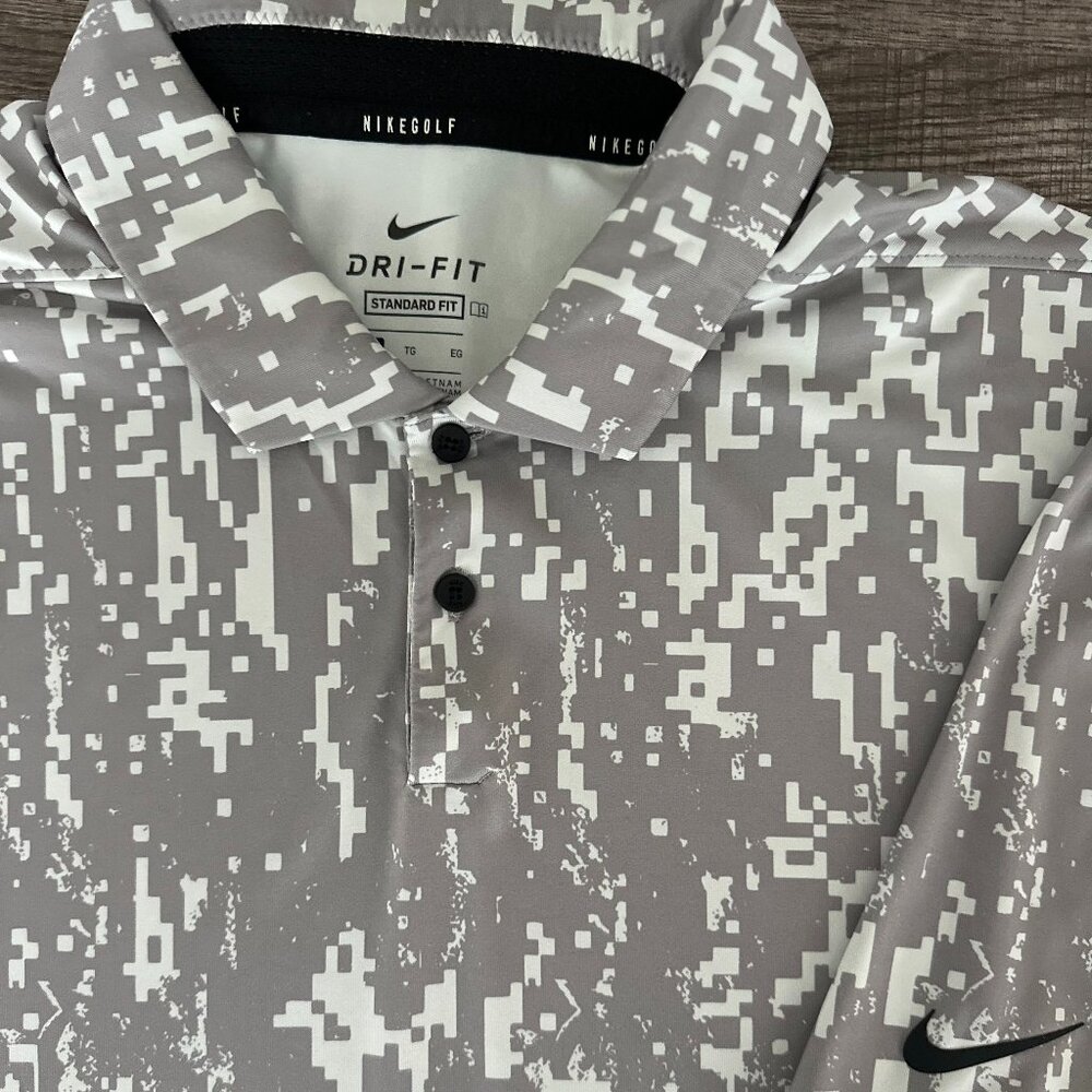 NIKE GOLF POLO Dri-Fit Gray Digi-Camo
